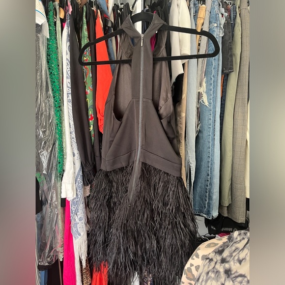Black fun halter feather dress - so cute - Picture 3 of 3